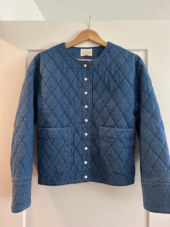 Sezane Jackets & Blazers - Sezane Quilted Denim Dakota Jacket